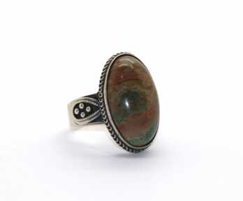 Ring, Silver, 875 Hallmark, Size: 19 mm, Weight: 10.30 Gr.