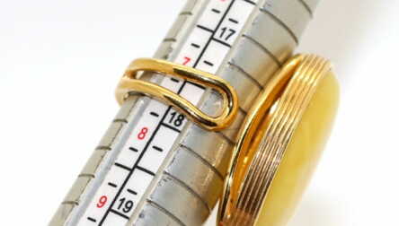 Ring, Gilding, Silver, 925 Hallmark, Amber, Weight: 10.90 Gr.