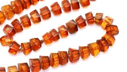 Necklace, Amber, Honey color of Amber, Weight: 88.83 gr