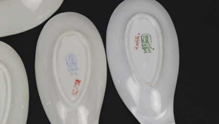 Serving small plates (7 pcs.), Porcelain, Riga porcelain-faience factory, Riga (Latvia)