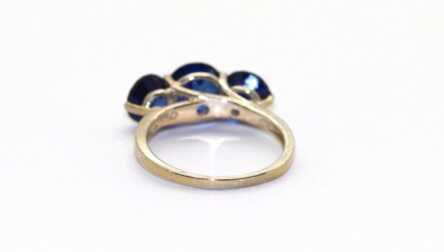 Ring with tanzanites, Silver, 925 Hallmark, Size: 17.5 mm, Weight: 3.04 Gr.