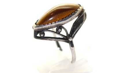 Ring, Silver, 875 Hallmark, Size: 17.2 mm, Weight: 6.01 Gr
