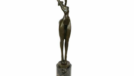 Skulptūra "Meitene", Bronza, Marmors, Autordarbs, Autora paraksts, Francija, Augstums: 46 cm