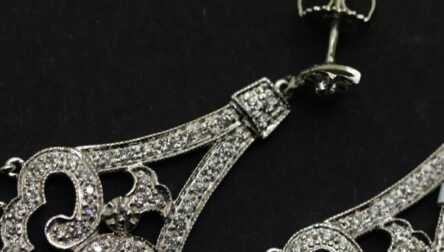 Earrings with Diamond, Gold, 585 Hallmark, Weight: 8.07 Gr