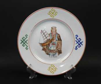 Dekoratīvs šķīvis, Porcelāns, Autordarbs, Rokas gleznojums, 20 gs. 20-30tie gadi, Latvija