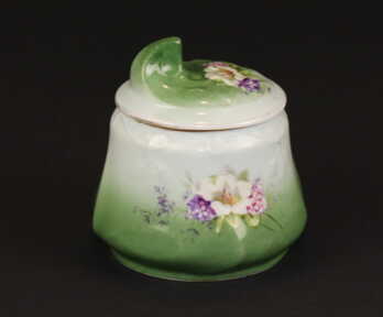 Sugar bowl, Hand painted, Porcelain, Porcelain factory Gardner, the end of the 19th century, Russian empire