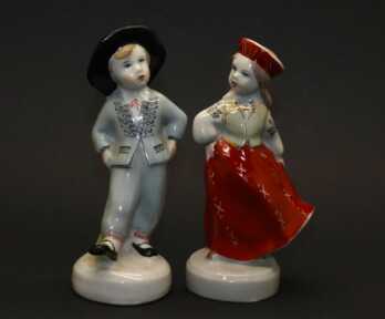 Figurines "Folk pair", Porcelain, Riga porcelain factory, Riga (Latvia)