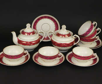Tea service "Laima", Gilding, Porcelain, Riga porcelain factory, the 50ties of 20th cent., Riga (Latvia)