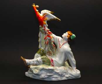 Figurine "Ivanushka and the Firebird", Porcelain, LFZ - Lomonosov Porcelain Factory, Model author  - Yakimova G.P., USSR