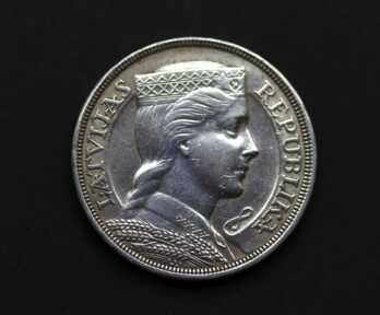 Monēta "5 Lati", 1929. gads, Sudrabs, Latvija