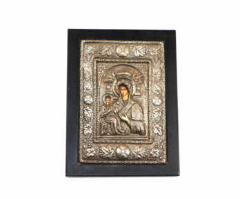 Dievmātes ikona, Sudrabs, 950 Prove, Koks, Kopējais svars: 674 Gr.