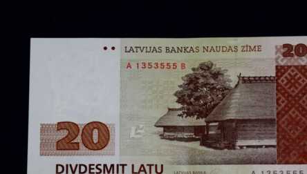 Banknote "20 Latu", 1992. gads, Latvija