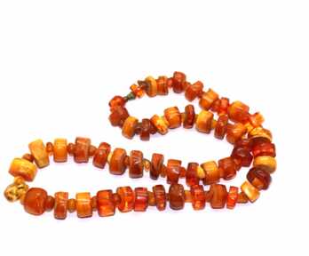 Necklace, Amber, Honey color of Amber, Weight: 59.02 gr