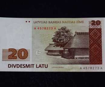 Banknote "20 Latu", 1992. gads, Latvija