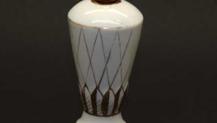 Perfume bottle, Gilding, Porcelain, LFZ - Lomonosov Porcelain Factory, USSR, Height: 9.5 cm