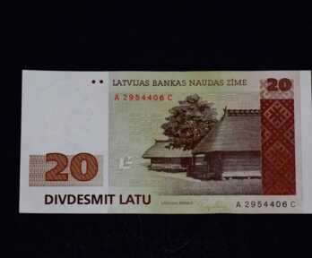 Banknote "20 Latu", 1992. gads, Latvija