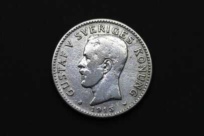 Монета "2 Кроны", Серебро, 1913 год, Швеция