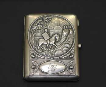 Cigarette case, Silver, 875 Hallmark, Master - "BB" Bernhard Bergholtz, the 20ties-30ties of 20th cent., Latvia, Weight: 157.67 Gr.