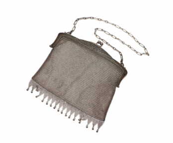 Chainmail handbag, Silver, 800 Hallmark, Weight: 285 Gr.