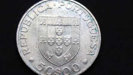 Монета "50 Эскудо", Серебро, 1969 год, Португалия