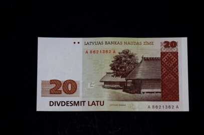 Banknote "20 Latu", 1992. gads, Latvija