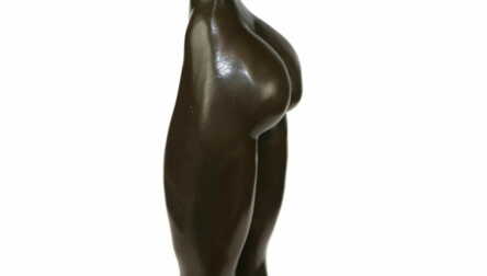 Sculpture "Girl", Bronze, Marble, Author's work, Author's signature, France, Height: 46 cm