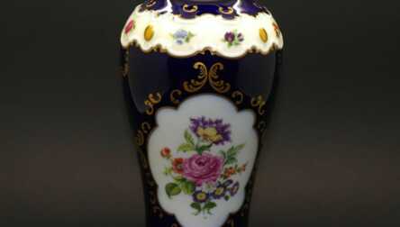 Vase, Gilding, Cobalt, Porcelain "Wallendorf", Germany, Height: 19 cm