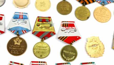 Комплект медалей "За боевые заслуги №519269", "Орден Красной звезды №1648430", и др.