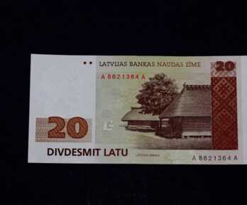 Banknote "20 Latu", 1992. gads, Latvija