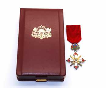 Viesturs order + mini size badge + Original Box, 5th class, Nr. 233 , Silver 925 Hallmark, Latvia