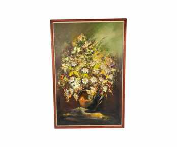 Автор - "Роландс Бруно Бутанс (1944)", Картина "Цветы (Прессованный картон, Масло), Латвия, 90x60 см