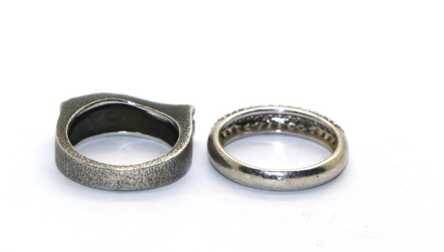 Rings (2 pcs.), Silver, 925 Hallmark, Weight: 10.12 Gr.