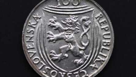Монета "100 Крон. 30 лет Коммунистической партии", Серебро, 1951 год, Чехословакия