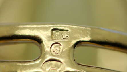 Ring, Gilding, Silver, 925 Hallmark, Amber, Weight: 11.50 Gr.