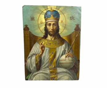 Liela ikona, Jēzus Kristus Pantokrators (Visavaldītājs), dēlis, gleznojums, Krievijas impērija, 54x41cm