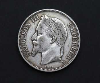 Monēta "5 Franki", 1868. gads, Sudrabs, Francija