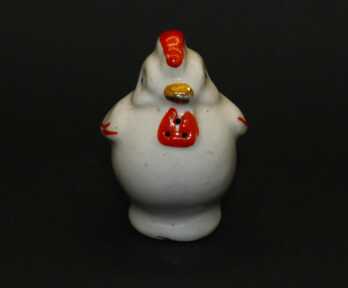 Figurine / Salt cellar "Chicken", Porcelain, Height: 8 cm