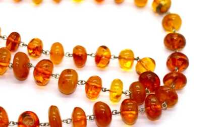 Necklace, Amber, Honey color of Amber, Weight: 77.69 gr