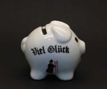 Statuette - Money-box "Piggy", Porcelain, Height: 8 cm