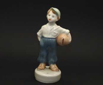 Figurine "The young football player", Porcelain, Riga porcalain factory, Molder - Zina Ulste, (Latvia), USSR