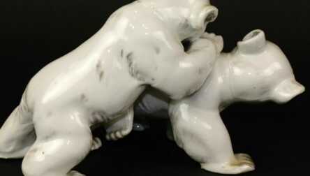 Figurine "Bears", Porcelain, Riga ceramics factory, Molder - Elmars Rivoshs