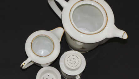 Tea service, Zeltījums, Porcelāns "Limoges", Francija