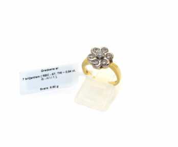 Ring, Gold with Diamonds (0.94 ct), 750 Hallmark, Size: 15.50 mm, Weight: 6.60 Gr