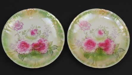 Decorative plates, Porcelain, Porcelain factory Franz Anton Mehlem, the end of the 19, beginning of the 20 cent., Germany, Ø 13 cm 