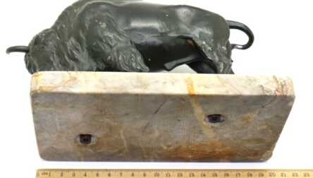 Sculpture "Bull", Metal, Marble, Weight: 2250 Gr.