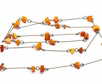 Necklace, Amber, Honey color of Amber, Weight: 28.06 gr