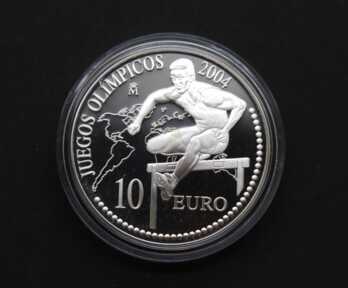 Monēta "10 Eiro, Sudrabs, 2004. gads, Spānija, Svars ar kapsulu: 33.58 Gr.