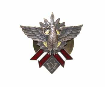 Badge, Latvian Hawks, № 42 ! , Latvia, 20-30ies of 20th cent., Weight: 8.86 Gr.
