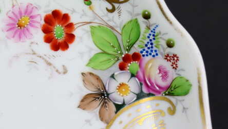 Candy bowl, Porcelain, Signed painter's work, Hand painted by Vera Travnikova, M.S. Kuznetsov manufactory, the 37-40ties of 20th cent., Riga (Latvia)