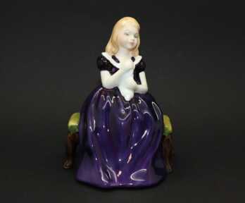 Figurine "Affection. Girl with rabbit", Porcelain, "Royal Doulton", England